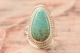 Genuine Number 8 Mine Turquoise Sterling silver Navajo Ring